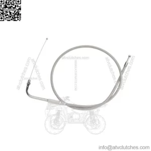 Braided Stainless Idle Cable 31 3/4 Stock OE Length 56355-96 Harley Softail Dyna (For: Harley-Davidson)