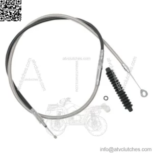 80" Braided Stainless Extended Clutch Cable Wire Harley Softail Dyna Touring XL (For: Harley-Davidson)