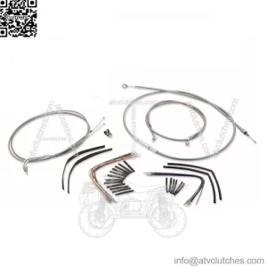 Burly 14" Stainless Handlebar Control Cables Complete Kit Softail Harley 00-06 (For: Harley-Davidson)