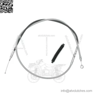 70 11/16" Braided Stainless +8 Extended Length Clutch Cable Harley Touring 08-16 (For: Harley-Davidson)