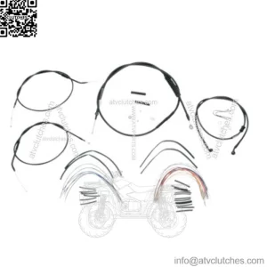 Burly 12" Black Vinyl Ape Hanger Control Cables Complete Kit XL Harley 04-06 (For: Harley-Davidson)