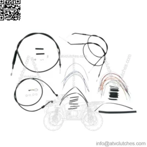 Burly 16" Black Vinyl Ape Hanger Control Cables Complete Kit XL Harley 07-13 (For: Harley-Davidson)