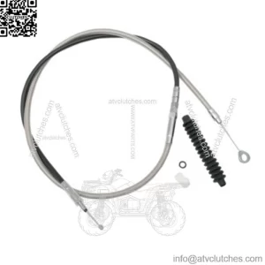 74 11/16" Braided Stainless Extended Clutch Cable Harley Softail Dyna Touring XL (For: Harley-Davidson)