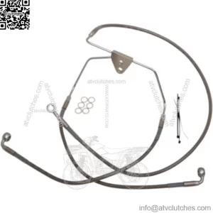 +10" Extended Over Stock Stainless Upper Brake Line Kit Harley Touring  08-13 (For: Harley-Davidson)