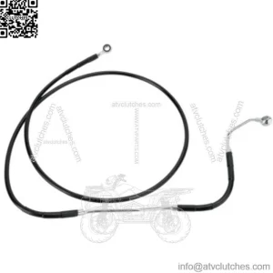 +6" 68 3/4 Extended Length Black Vinyl Upper Brake Line Harley Touring 09-13 ABS (For: Harley-Davidson)