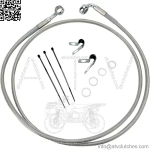 +10 52 Extended Braided Stainless Upper Brake Line Harley Dyna Sportster 88-03 (For: Harley-Davidson)