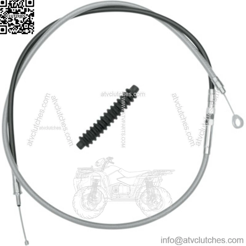66 11/16" Braided Stainless +4 Extended Length Clutch Cable Harley Touring 08-16 (For: Harley-Davidson)
