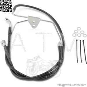 +8"  Extended Length Black Vinyl Upper Lower Brake Line Kit Harley Touring 96-07 (For: Harley-Davidson)