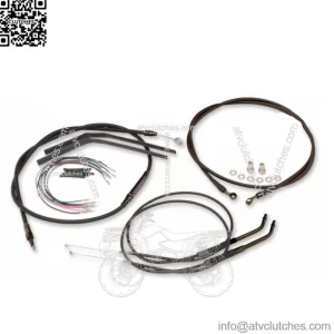 Burly 12" Black Vinyl Ape Hanger Control Cables Complete Kit XL Harley 97-03 (For: Harley-Davidson)