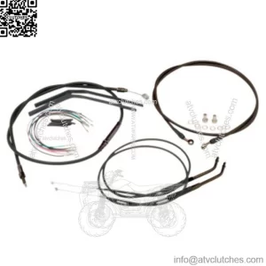 Burly 14" Black Vinyl Handlebar Control Cables Complete Kit Dyna Harley 07-11 (For: Harley-Davidson)