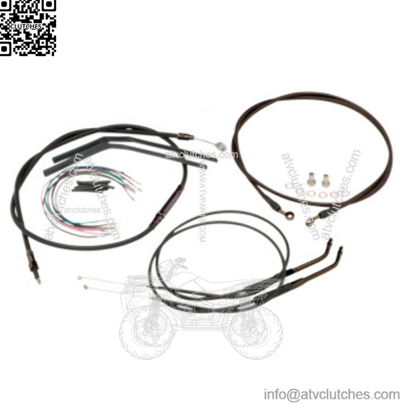 Burly 14" Black Vinyl Handlebar Control Cables Complete Kit Dyna Harley 07-11 (For: Harley-Davidson)