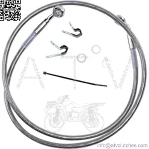 +4 45 3/4 Extended Braided Stainless Upper Brake Line Harley Sportster XL 04-13 (For: Harley-Davidson)