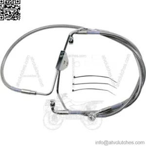 +4 Extended Over Stock Stainless Steel Upper Brake Line Kit Harley Touring 08-13 (For: Harley-Davidson)