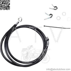 +8" 49 3/4" Extended Length Black Vinyl Upper Brake Line Harley Sportster 04-13 (For: Harley-Davidson)