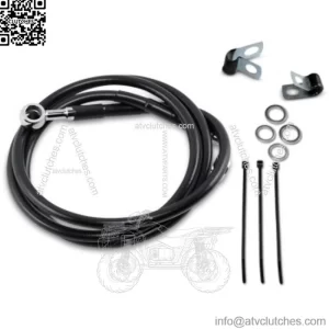 +4" 50 7/8"  Extended Black Vinyl Upper Brake Line Kit Harley Dyna Softail 84-05 (For: Harley-Davidson)
