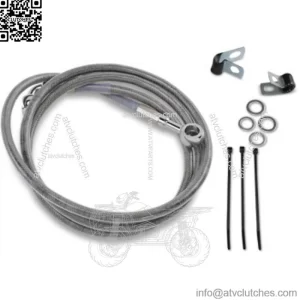 +8" 54 7/8" Extended Braided Stainless Upper Brake Line Kit Harley Dyna 93-05 (For: Harley-Davidson)