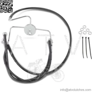 +8" Extended Length Black Vinyl Upper Lower Brake Line Kit Harley Touring 94-07 (For: Harley-Davidson)
