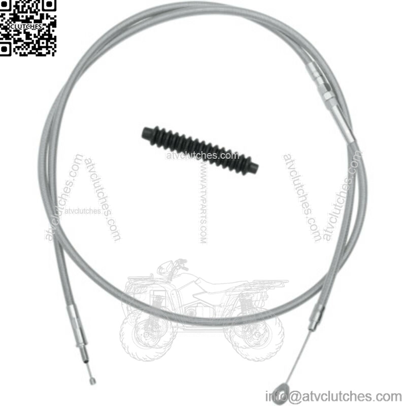 Drag Specialties 80" +12 Stainless 3 1/8" Clutch Cable 08-13 Harley Touring (For: Harley-Davidson)
