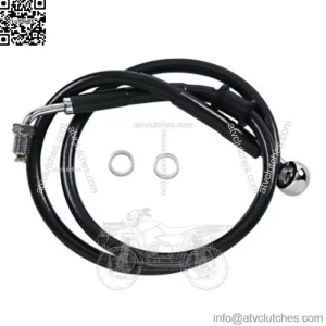 +10" 33 1/4" Extended Length Black Vinyl Upper Brake Line Harley Softail 18+ ABS (For: Harley-Davidson)