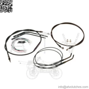 Burly 14" Ape Hanger Black Vinyl Control Cables Complete Kit Dyna Harley 2006 (For: Harley-Davidson)