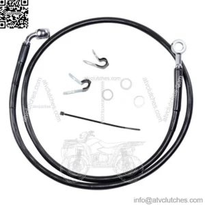+4" 42 3/8" Extended Length Black Vinyl Upper Brake Line Harley Sportster 04-10 (For: Harley-Davidson)