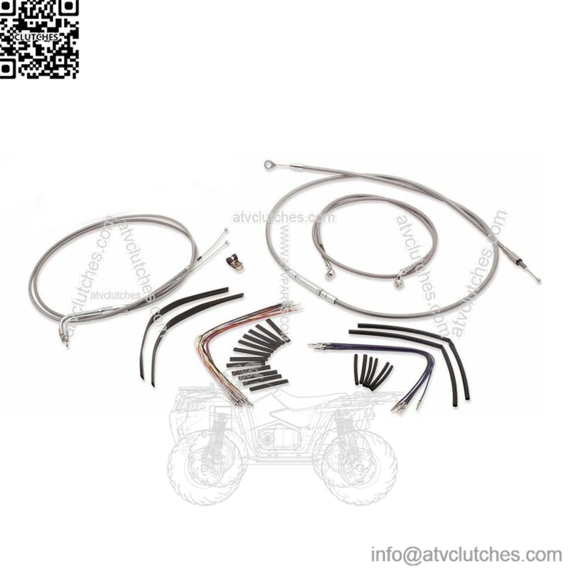 Burly 18" Stainless Ape Hanger Control Cables Complete Kit Softail Harley 00-06 (For: Harley-Davidson)
