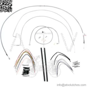 Burly Stainless Braided 18" Handlebar Cables Complete Kit Softail Harley 07-10 (For: Harley-Davidson)