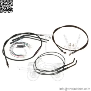 Burly 16" Black Vinyl Handlebar Control Cables Complete Kit Softail Harley 00-06 (For: Harley-Davidson)