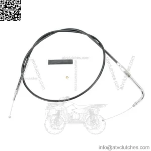 Black Vinyl Throttle Cable 47 1/2" 90 Degree 5" Travel Harley 96-17 Big Twin Cam (For: Harley-Davidson)