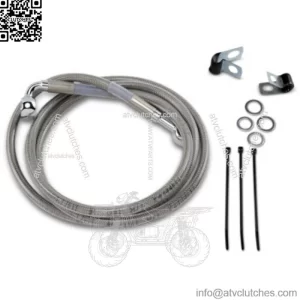 +4" 50 7/8 Extended Braided Stainless Upper Brake Line Harley Dyna Softail 84-05 (For: Harley-Davidson)