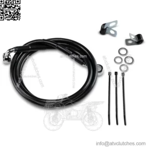 +4" 49 1/4" Extended Length Black Vinyl Upper Brake Line Harley Softail 99-07 (For: Harley-Davidson)
