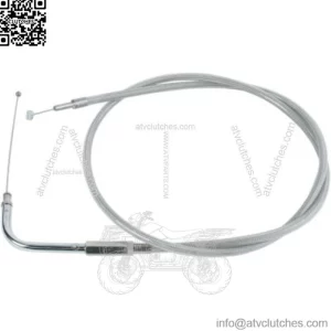 Braided Stainless Throttle Cable 39 1/2" 90 Degree 5" Harley 88-95 Big Twin XL (For: Harley-Davidson)