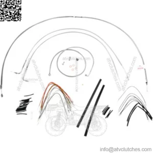 Burly Stainless Braided 16" Handlebar Cables Complete Kit Softail Harley 07-10 (For: Harley-Davidson)
