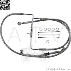 +6" 35" Extended Braided Stainless Upper Brake Line Kit Harley Sportster XL 16+ (For: Harley-Davidson)