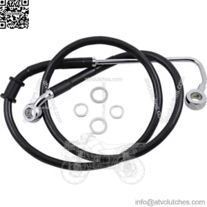 +6" 36 3/4 Extended Length Black Vinyl Upper Brake Line Harley Softail 15-17 ABS (For: Harley-Davidson)