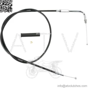 Black Vinyl Throttle Cable Wire 48" 90 Degree 5" Travel Harley 88-95 Big Twin XL (For: Harley-Davidson)