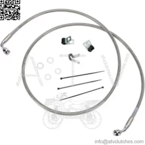 +6" 50 1/4" Extended Braided Stainless Upper Brake Line Kit Harley Softail 00-07 (For: Harley-Davidson)