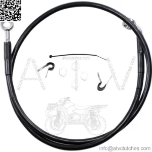 +2" 40 3/8" Extended Length Black Vinyl Upper Brake Line Harley Sportster 04-10 (For: Harley-Davidson)