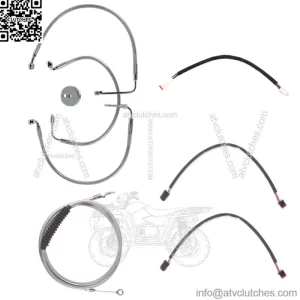 Stainless +10" Cable & Brake Line Cpt Kit 2018-2019 Harley Softail Fat Bob NoABS (For: Harley-Davidson)