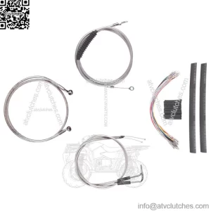 Stainless Cable & Brake Line Cmpt Kit 16" Apes 2007-2015 Harley Softail No ABS (For: Harley-Davidson)
