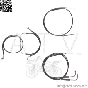 Black Cable & Brake Line Bsc Kit 16" Apes 2002-2006 Harley Touring No Cruise (For: Harley-Davidson)