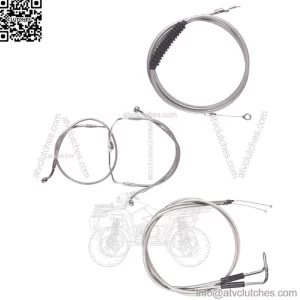Stainless Cable Brake Line BKit 14" Apes 1996-2001 Harley Touring wCarb NoCruise (For: Harley-Davidson)