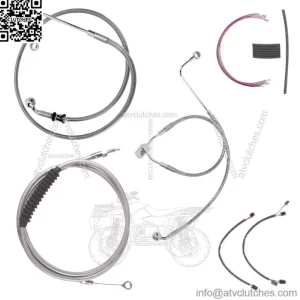 Stainless Cable & Brake Line Mstr Kit 14" Apes 2016-2017 Harley Softail w/ABS (For: Harley-Davidson)