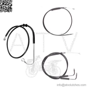 Black +12" Cable & Brake Line Bsc Kit 2011-2015 Harley-Davidson Softail w/ABS (For: Harley-Davidson)