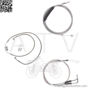 Stainless Cable & Brake Line Bsc Kit 18" Apes 2012-2017 Harley Dyna w/ABS (For: Harley-Davidson)