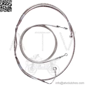 Stainless Clutch & Brake Line Bcs Kit 18" Apes 2017 & Up Harley Road King w/ABS (For: Harley-Davidson)