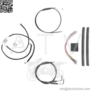 Black +4" Cable & Brake Line Cmpt DD Kit 2012-2017 Harley-Davidson Dyna w/ABS (For: Harley-Davidson)
