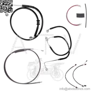 Black Cable & Brake Line Mstr Kit 20" Apes 2016-2017 Harley Softail w/ABS (For: Harley-Davidson)