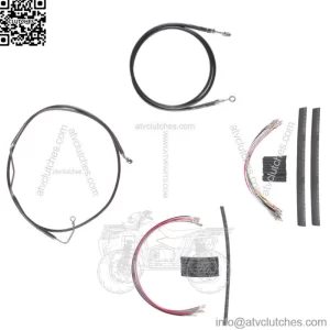 Black +10" Clutch Brake Line Cmpt Kit 2008-2013 Harley-Davidson Touring CVO ABS (For: Harley-Davidson)