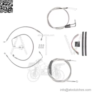 Stainless Cable & Brake Line Cmpt DD Kit 18" Apes 2002-2008  Harley Sportster R (For: Harley-Davidson)
